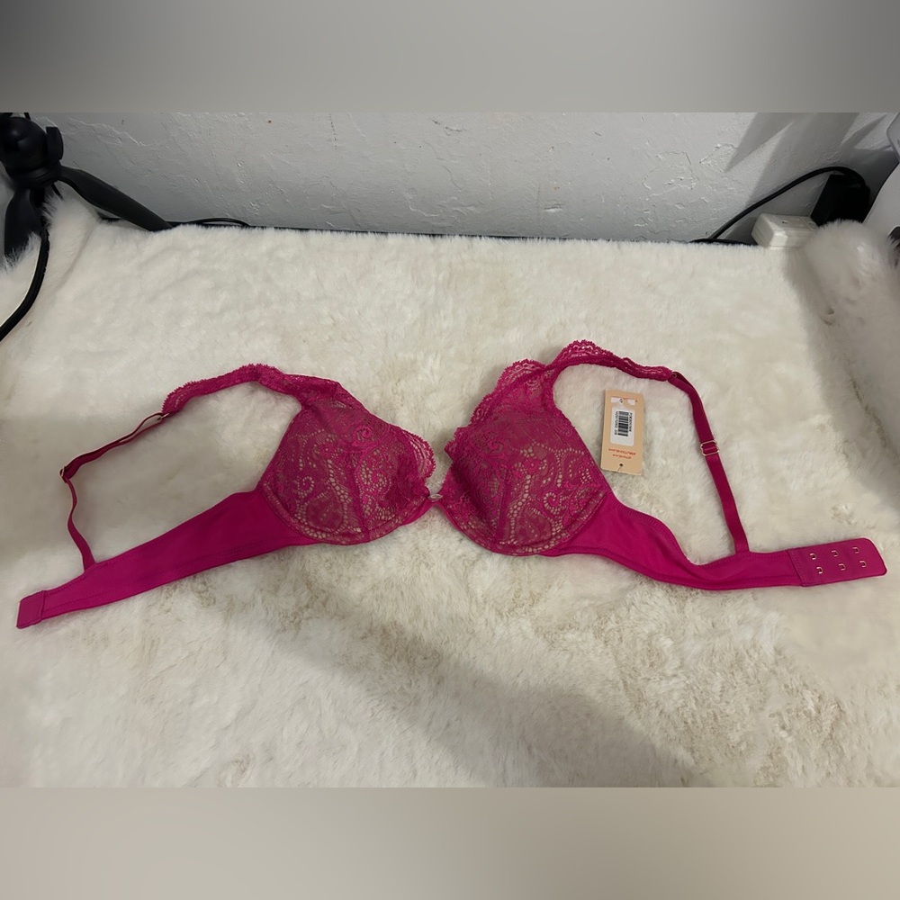 Thirdlove Pink Lace Plunge Bra
